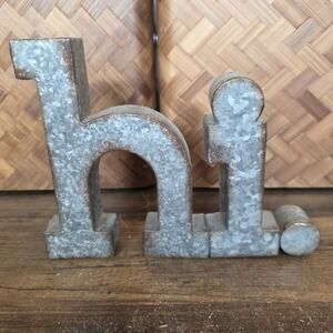 Galvanized Metal Hi Wall Decor Shelf Decorations Silver Farmhouse 8.5" x 6.5"